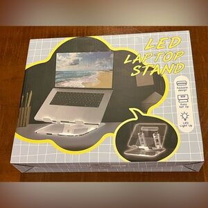 LED light Laptop Stand. Portable, foldable, adjustable, rotating. Great gift.NWT